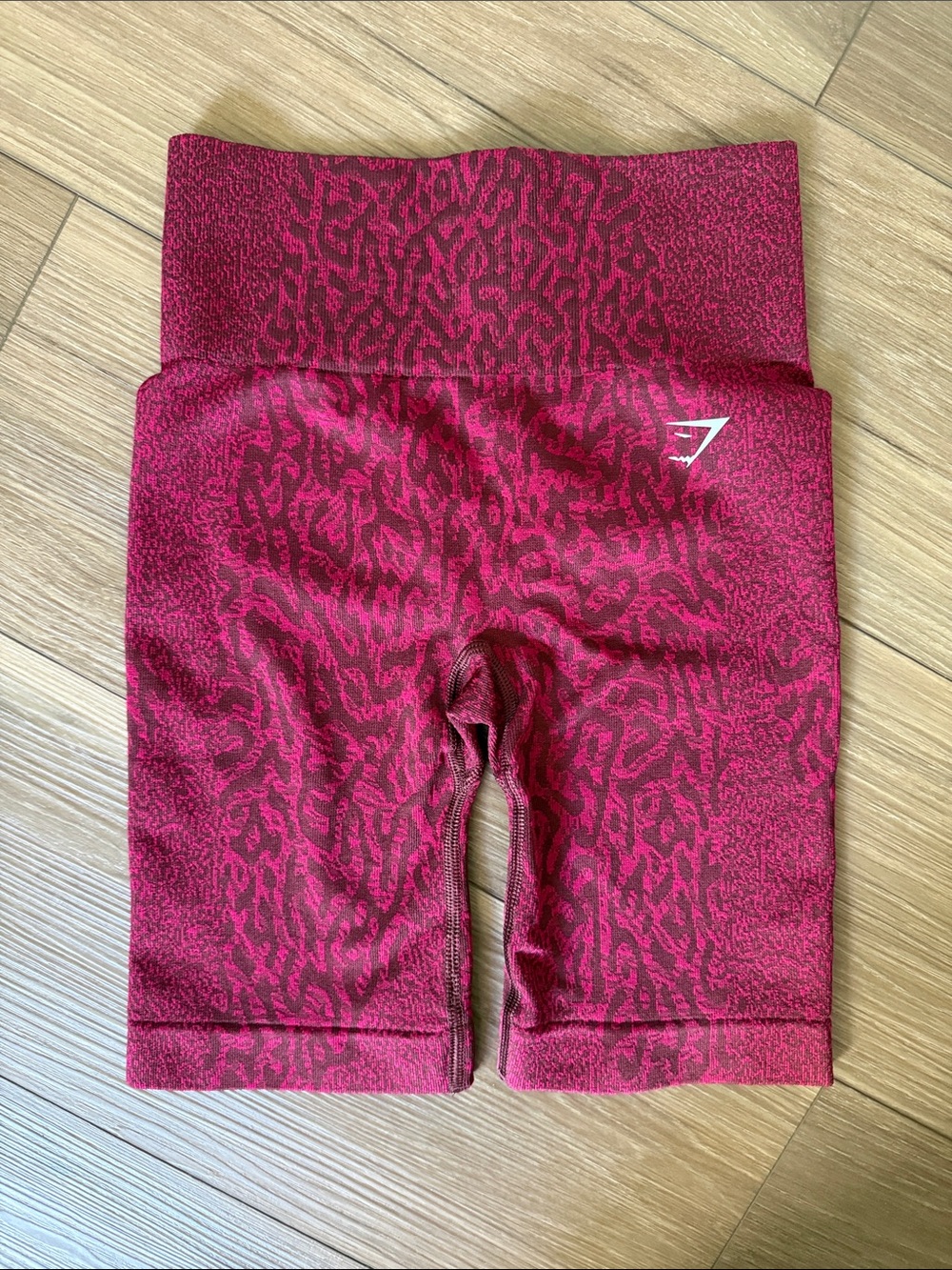 Gymshark Dark Fuschia Seamless Animal-Print Bike Shorts
